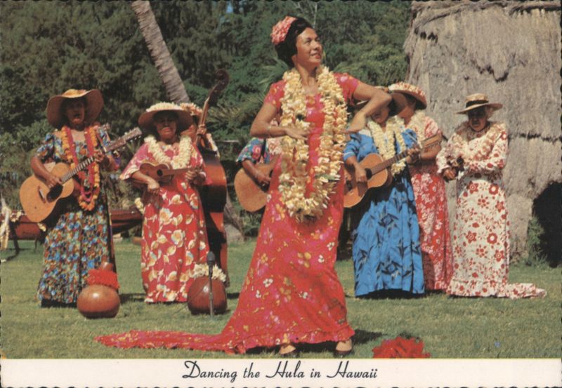 Ladies Dancing Hula, Kodak Hula Show, Waikiki Beach Honolulu Hawaii