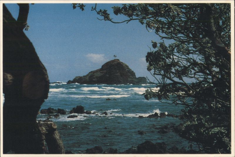 Alau Island from Keanae Peninsula, Road to Hana, Maui Hawaii