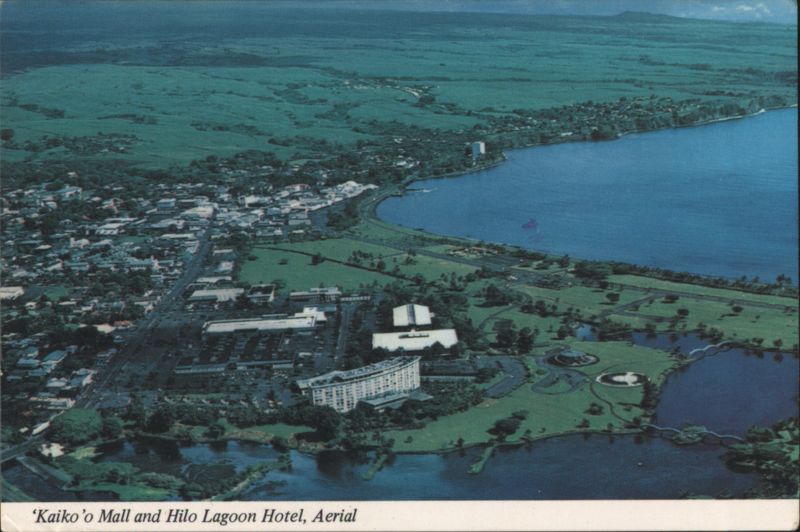 Kaiko'o Mall and Hilo Lagoon Hotel, Aerial View Hawaii