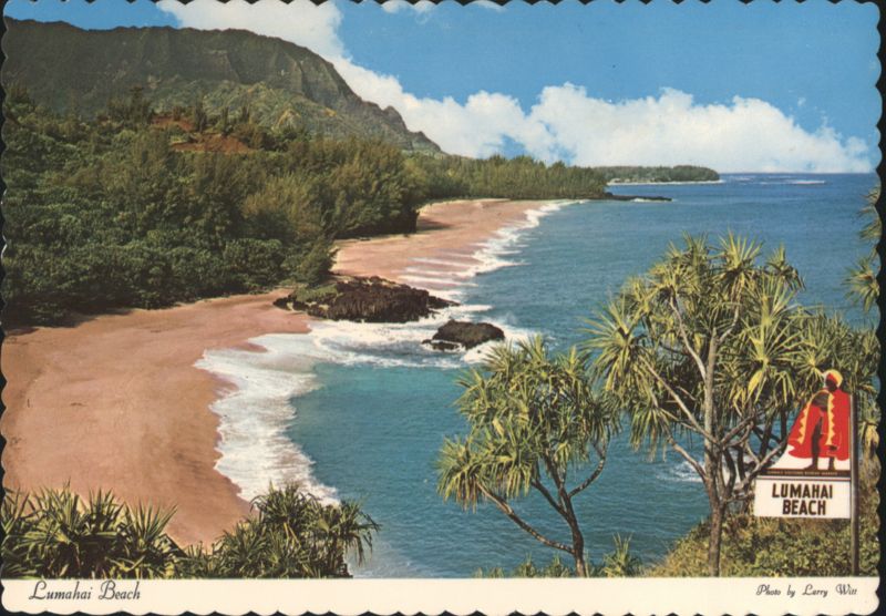 Lumahai Beach, Kauai, HI - Blue Water & White Sand Shore Hawaii