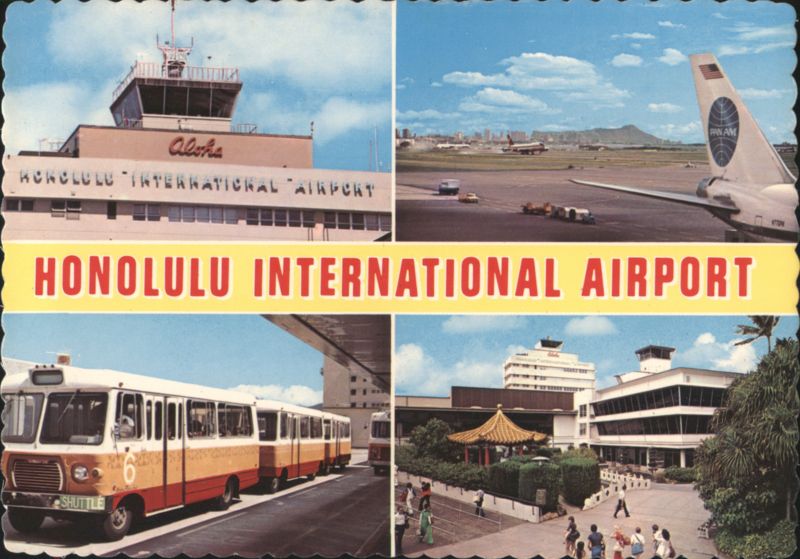 Honolulu International Airport: Control Tower, 747, Shuttle Buses Hawaii