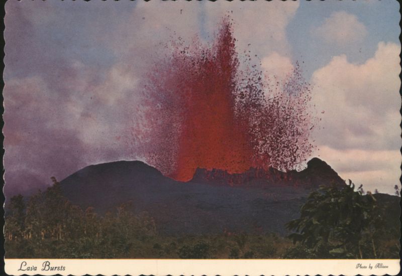 Kapoho Volcano Eruption, Island of Hawaii, 1960 Lava Bursts
