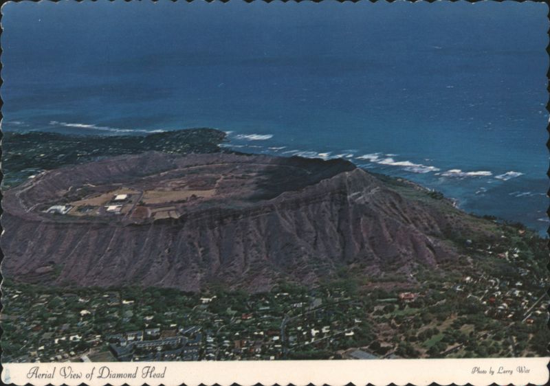 Aerial View of Diamond Head Crater, Honolulu, HI Hawaii