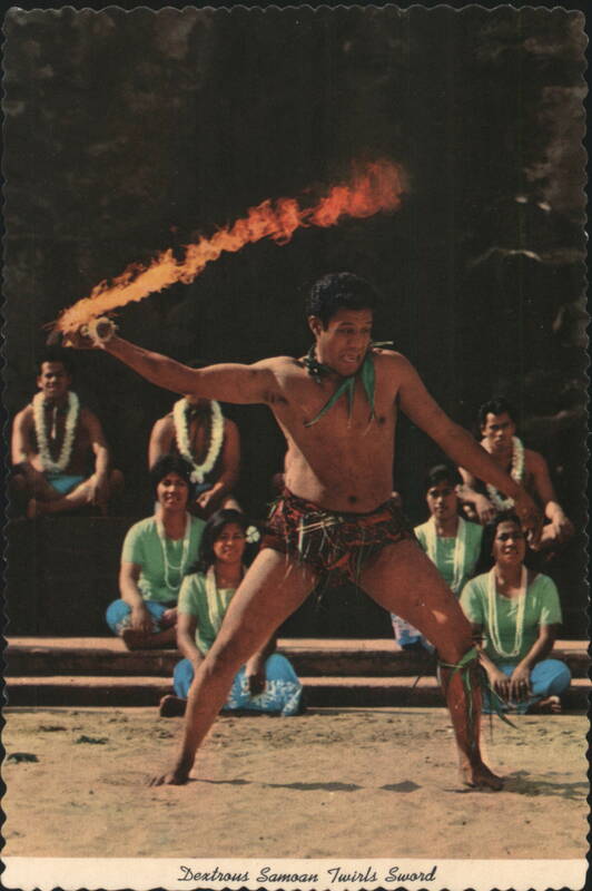 Dextrous Samoan Twirls Sword, Polynesian Cultural Center HI Hawaii