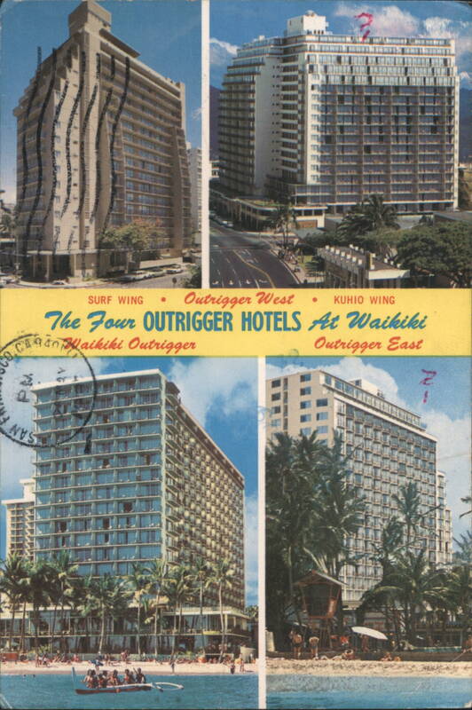 The Four Outrigger Hotels: Surf, West, Kuhio, East, Waikiki Honolulu Hawaii