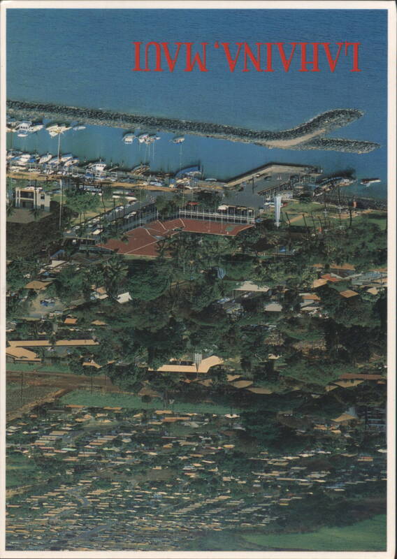 Lahaina, Maui Harbor and Town Aerial View Hawaii Dick Young