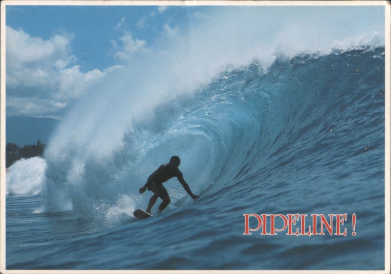 Surfer Riding Pipeline Wave, Oahu North Shore, HI Hawaii