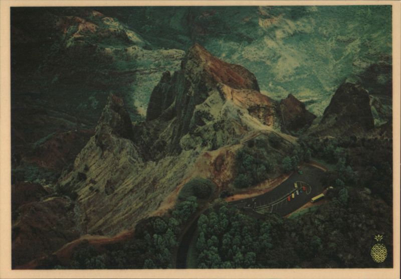AERIAL VIEW OF WAIMEA CANYON AND VIEW POINT Hawaii