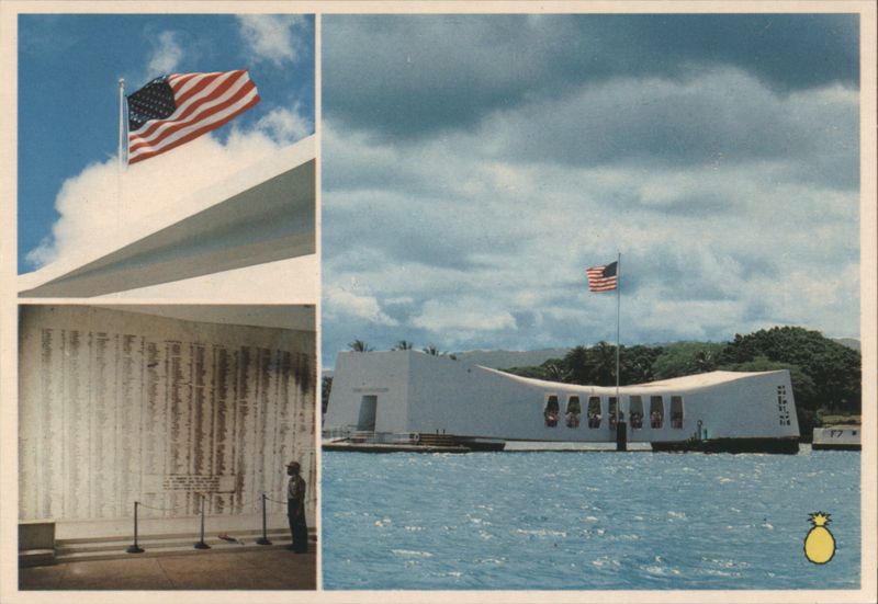 USS Arizona Memorial, Pearl Harbor, Wall of Names, Flag Honolulu Hawaii