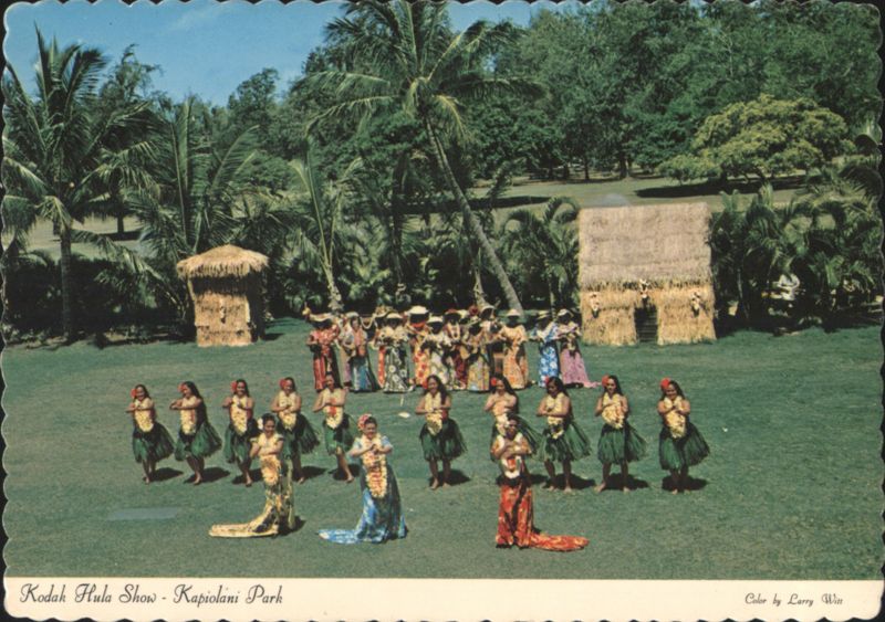 Kodak Hula Show, Hula Dancers in Kapiolani Park Honolulu Hawaii