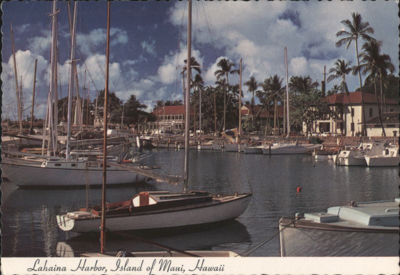 Lahaina Harbor, Sailboats and Yachts, Island of Maui, HI Hawaii