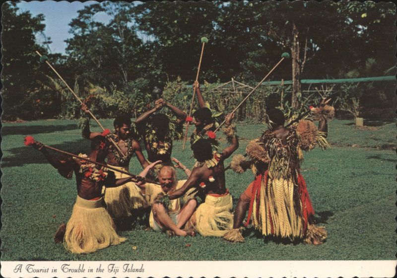 Fijian Spear Dancers Meke Wesi War Dance, Tourist Suva
