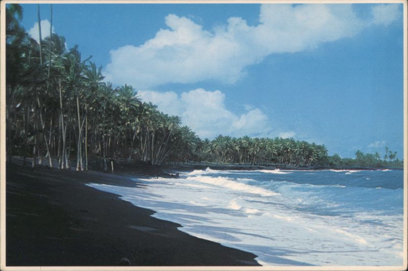 Black Sands of Kalapana, Hawaii - Lava Beach & Palms