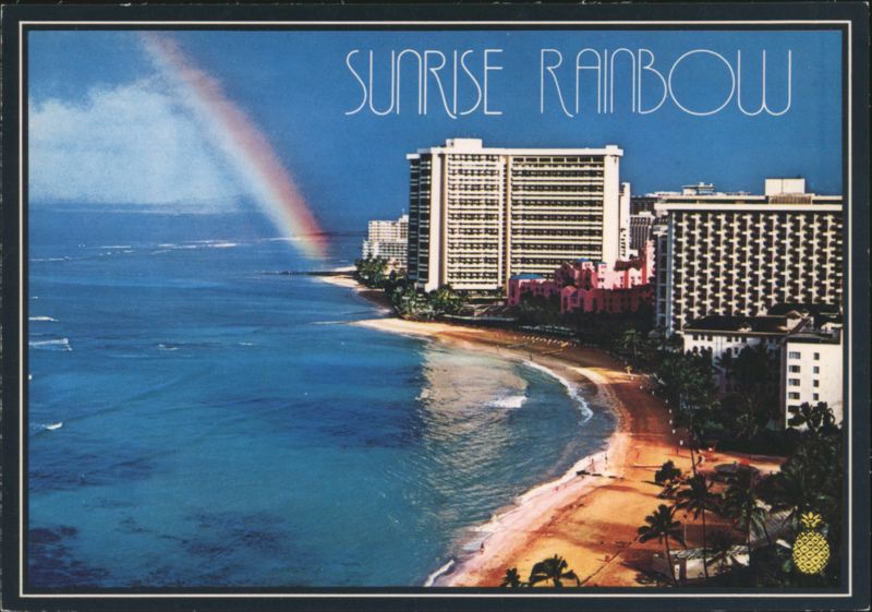 Sunrise Rainbow, Waikiki Beach, Sheraton Waikiki Honolulu Hawaii