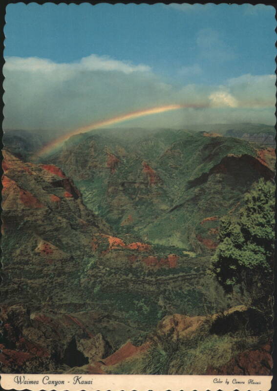Waimea Canyon, Kauai - Rainbow over Grand Canyon of Pacific Hawaii
