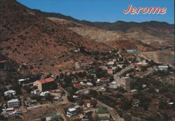Jerome Ghost City, AZ Mining Town on Steep Mountain Slope Postcard