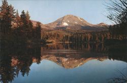 MT. LASSEN FROM MANZANITA LAKE, Lassen Volcanic National Park Postcard