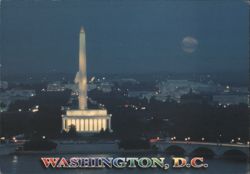 Washington DC Night View Lincoln Memorial Capitol Postcard Postcard