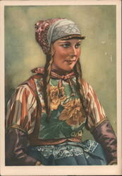 Woman in Traditional Costume, Marken Postcard