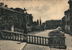 Via del Mare, Rupe Tarpea, Lion Statue Balustrade Postcard