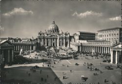 St. Peter's Square and Basilica View, Rome Postcard