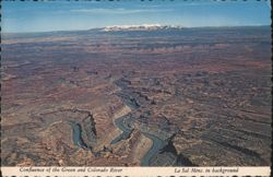 Confluence of Green & Colorado River, La Sal Mtns Postcard