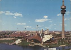 Olympiapark, Olympiaturm, Stadium Tent Roofs, Munich Postcard