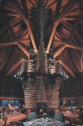 Wigwam Restaurant Interior, Frank Lloyd Wright Design Postcard
