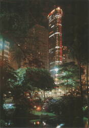 Terraço Itália Panoramic Restaurant Night View, Brazil Postcard