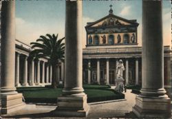 Basilica di S. Paolo Exterior Courtyard View Postcard
