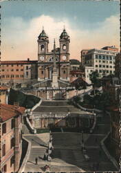 Chiesa della Trinità dei Monti and Spanish Steps Postcard