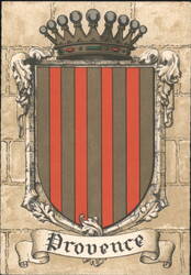 Coat of Arms of Provence, France - Heraldry Crown Shield Postcard