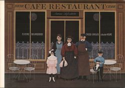 Cafe Restaurant Maurice Lafontaine, Family Scene, Balet Art Postcard