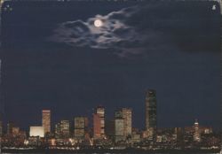 MOONRISE OVER SEATTLE WASHINGTON Postcard