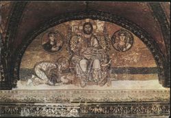 Hagia Sophia Istanbul Christ Enthroned Mosaic Chrome Card Postcard