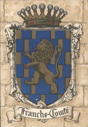 Coat of Arms of Franche-Comté - Lion Rampant Postcard