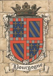Coat of Arms of Bourgogne, Crowned Shield Postcard