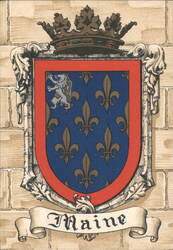 Coat of Arms of Maine Province, France Heraldry Postcard