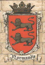 Coat of Arms of Normandie - Two Lions Passant Postcard