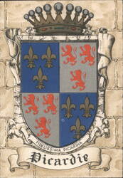 Coat of Arms of Picardie, France, Fidelissima Picardia Postcard