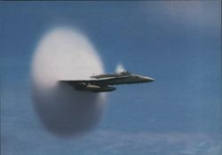 F/A-18 Hornet Breaking the Sound Barrier Condensation Cloud Postcard