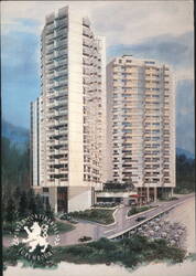 Hotel Inter Continental Luxembourg Modern Towers Illustration Postcard