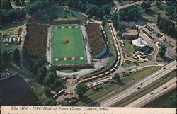Aerial View of AFC-NFC Hall of Fame Game, Fawcett Stadium Postcard