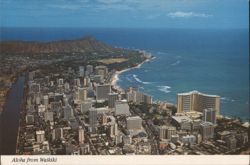 Waikiki Skyline View with Diamond Head and Ocean Postcard