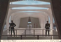 USS Arizona Memorial, Marines Guard, Pearl Harbor HI Postcard