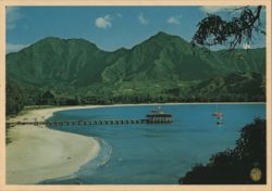 Hanalei Bay Pier serving Trans-Pacific Yacht Race Postcard