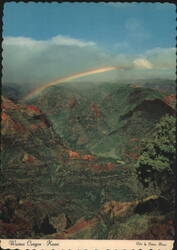 Waimea Canyon, Kauai - Rainbow over Grand Canyon of Pacific Postcard