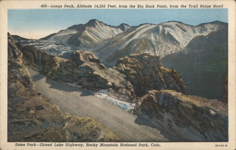 Longs Peak, 14,255 Ft, Big Rock Point, Trail Ridge Road Estes Park Colorado
