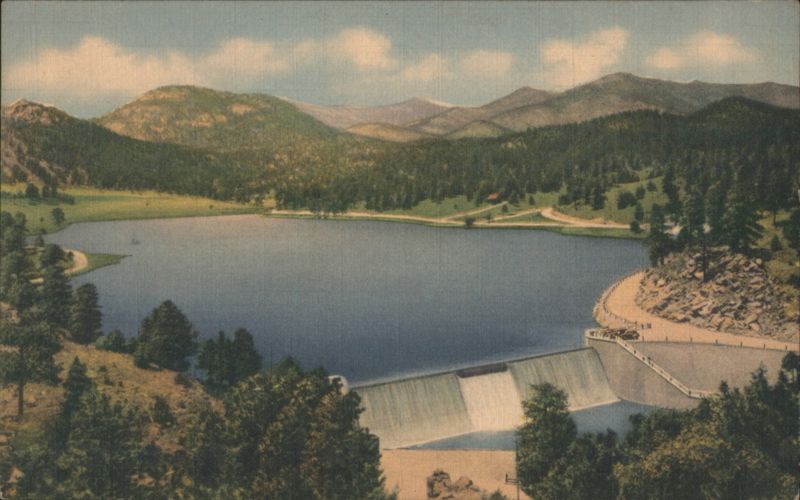 Panorama of Evergreen Dam and Lake, Bear Creek Canon Colorado