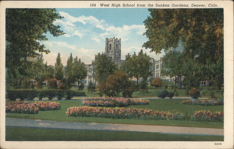 West High School from Sunken Gardens, Denver, CO Colorado